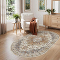 Madane Washable Oval Rug 3x5 for Entryway, Small Oval Area Rugs for Kitchen by Madane