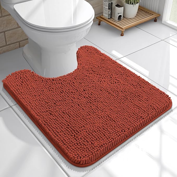 OLANLY Toilet Rugs U-Shaped 20x20, Extra Soft Absorbent Chenille Contour by OLANLY