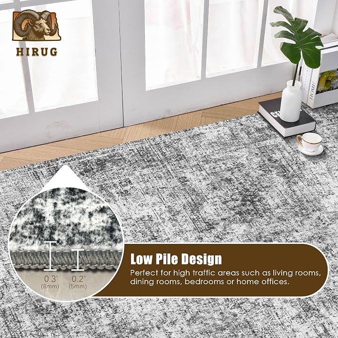 Washable Area Rug 9' x 12' Vintage Traditional Persian Mat - Image 5