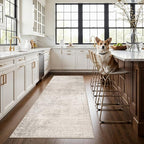 3x7 Washable Hallway Runner Rug: Abstract Stain Resistant Kitchen Rug Farmhouse by HYHAOYUNLAI