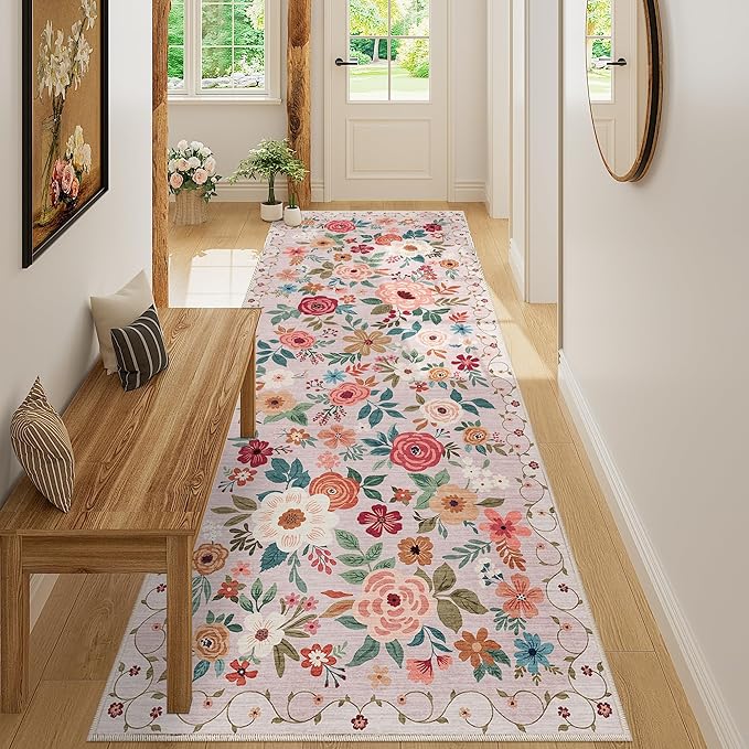 DUKINO 3x8 Runner Rug, Washable Rug by DUKINO