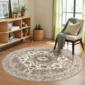 TOPRUUG Washable Oriental Area Rug - 5ft Round Rugs by TOPRUUG