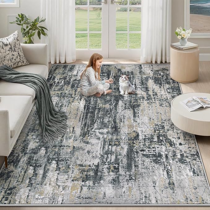 XLUEZ 5x7 Area Rugs for Living Room, Washable Modern Abstract Large Area Rug by XLUEZ