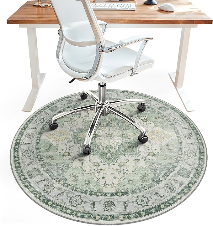 Office Chair Mat for Hardwood Tile Floor, Under Desk Carpet Protector for by BESBLEE