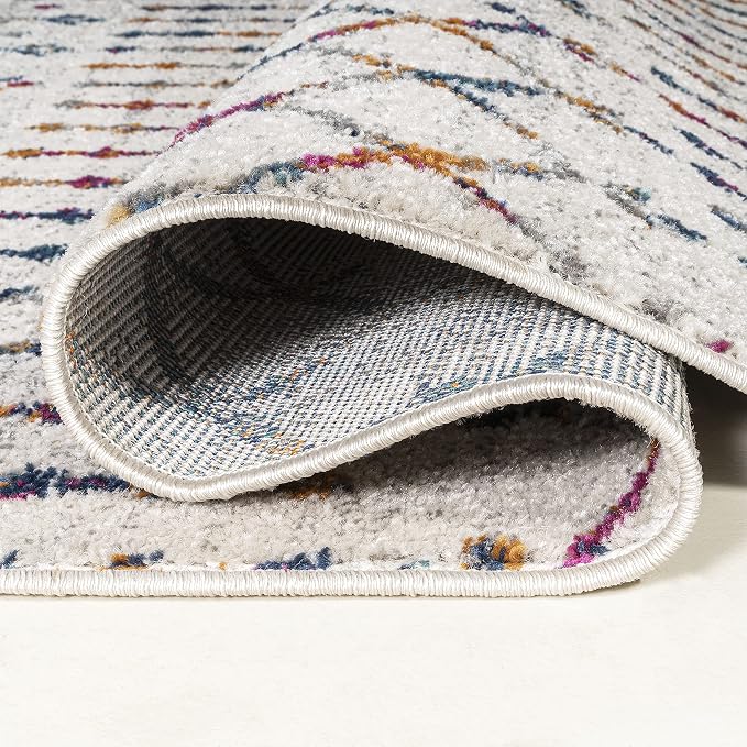 JONATHAN Y Boho Vintage Diamond Cream/Multi Indoor Area Rug 5X8 ft, Moroccan - Image 8