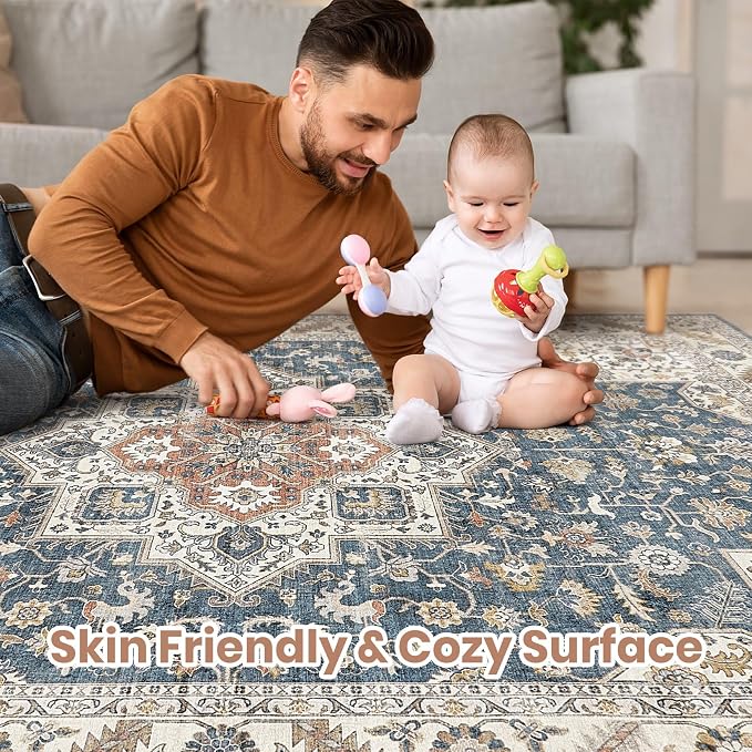 Vintage Living Room Area Rug 6x9 - Image 3