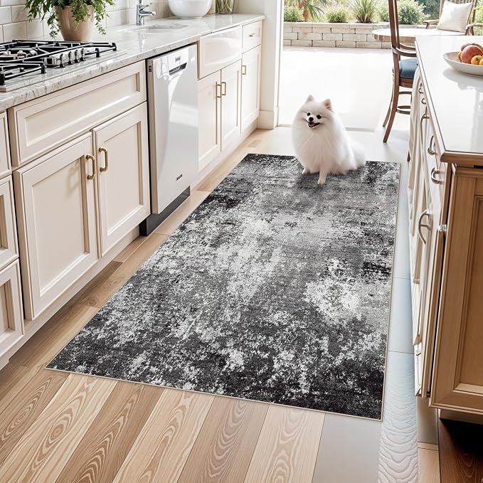 4x5 Washable Entryway Rug – Non-Slip Low Pile Throw Area Rug by BYYVOORugsforYourHome
