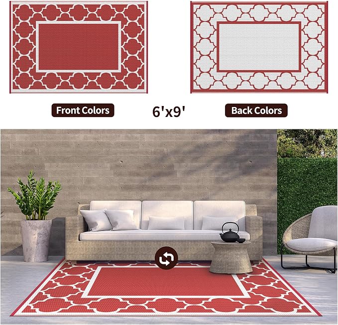 GENIMO 6' x 9' Outdoor Rug Waterproof - Image 4