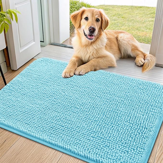 Smiry Dog Door Mat for Muddy Paws 36x24, Absorbent Dirt Trapper, Non-Slip by Smiry