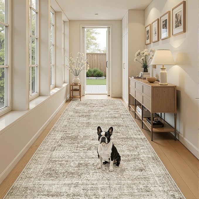 Soalmost Hallway Runner Rug 4x8 Wide: Washable Thin Runners - Image 2