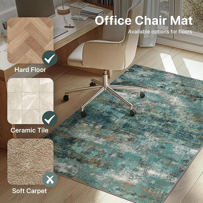 48"x60" Office Chair Mat for Hardwood Tile Floor, Under Desk Carpet Protector - Image 3