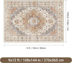 befbee 9x12 Area Rugs for Living Room, Ultra-Thin Washable Rug, Non-Slip - Image 2