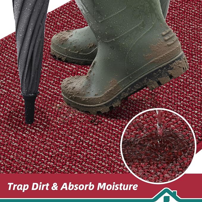 BEQHAUSE Dirt Trapper Door Mat 20" x 48", Non-Slip Washable Doormats Entrance - Image 3