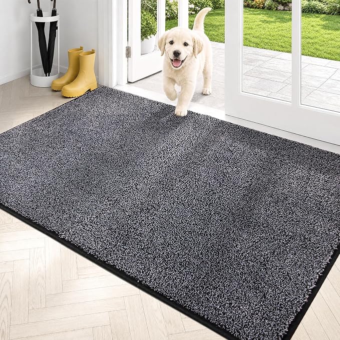 PURRUGS Dirt Trapping Door Mat 34" x 59", Non-Slip Machine Washable Entryway Rug by PURRUGS
