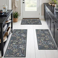 GRANNY SAYS Boho Kitchen Rug Sets of 3, Non Slip Washable Faux Wool Kitchen Mats by GRANNYSAYS