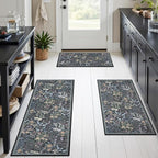 GRANNY SAYS Boho Kitchen Rug Sets of 3, Non Slip Washable Faux Wool Kitchen Mats by GRANNYSAYS