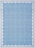 GarveeHome Scalloped 8x10 Rug for Living Room Washable Non-Slip Solid Blue - Image 4