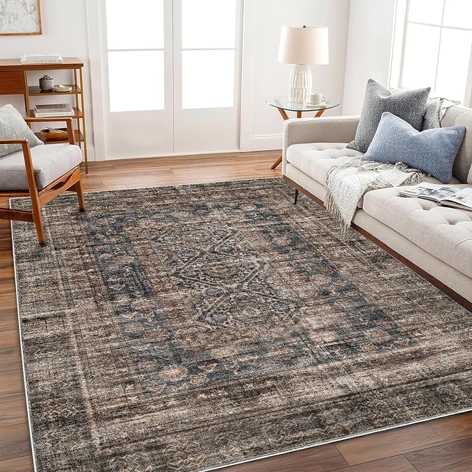 CHAMPLANT Washable Area Rug 3'x5' Vintage Traditional Floor Cover Foldable Thin by CHAMPLANT