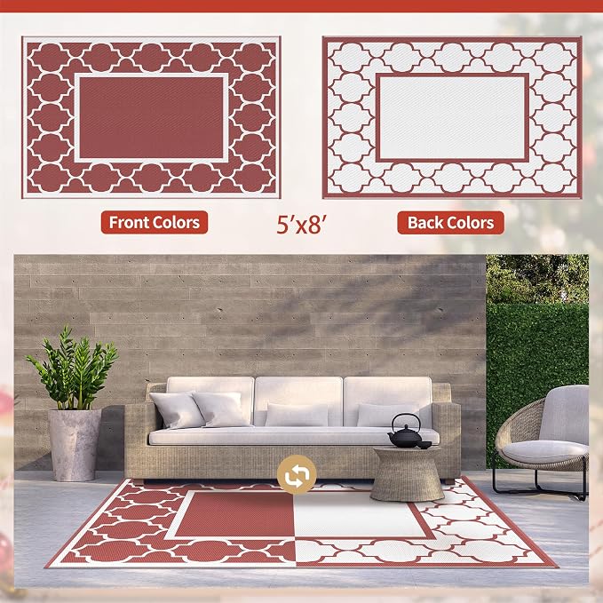 GENIMO 5' x 8' Outdoor Rug Waterproof - Image 6