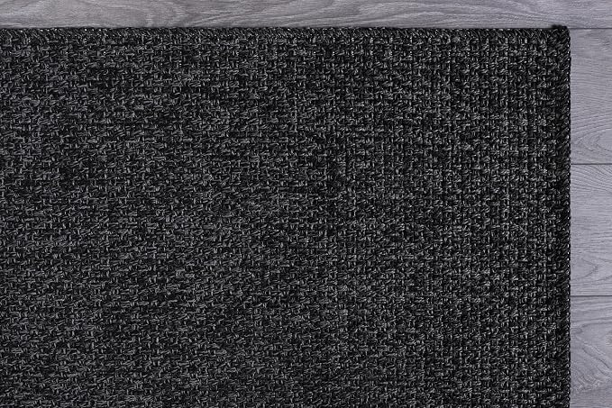 CAMILSON Easy Jute Rug 4x6, Indoor Outdoor Dark Gray Black Farmhouse Area Rugs - Image 5