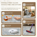 5x7 Washable Neutral Area Rug Blue Vintage Living Room Bedroom Carpet Non-Slip - Image 6