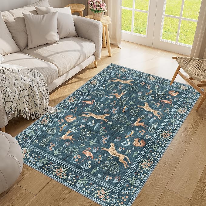 DUKINO 4x6 Rug, Washable Animal Area Rug - Image 8