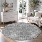 Latte&Fog Round Rug Washable Vintage Non Slip Circle Area Rug | Washable by LatteFog