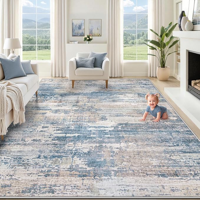 XLUEZ 8x10 Area Rugs for Living Room, Washable Modern Abstract Large Area Rug by XLUEZ