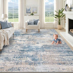 XLUEZ 9x12 Area Rug for Living Room, Washable Modern Abstract Large Area Rug by XLUEZ
