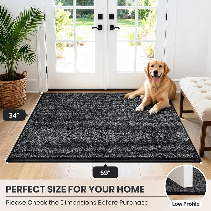 PURRUGS Dirt Trapping Door Mat 34" x 59", Non-Slip Machine Washable Entry Rug - Image 8