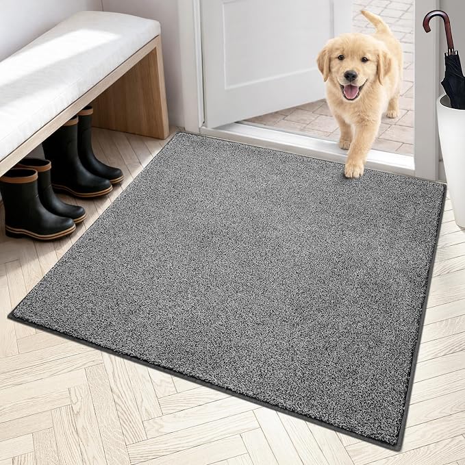 PURRUGS Dirt Trapping Door Mat 36" x 36", Non-Slip Machine Washable Entryway Rug by PURRUGS