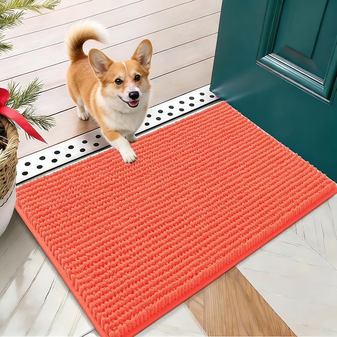 OLANLY Dog Door Mat for Muddy Paws 24x16, Ultra Absorbent Chenille Mud Doormat by OLANLY