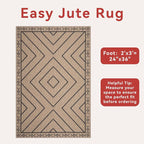 Tangsoo Easy Jute Rug 2x3 Outdoor Rug, Washable Non-Slip Rug - Image 4