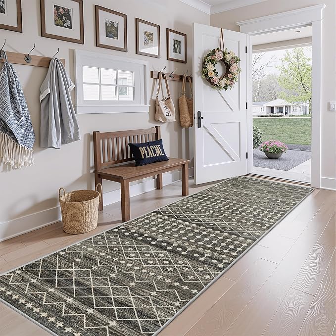 Miukiki 2x8 Runner Rug Moroccan Washable Kitchen Rug Non Slip Indoor Floor - Image 7