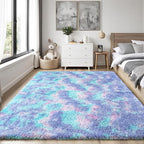 Rainbow Fluffy Rugs for Girls Bedroom: 5x7 Large Shag High Pile Area Rug - Image 2