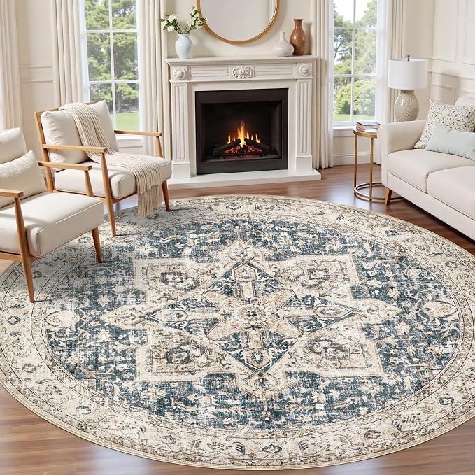 Tortania 8' Round Area Rug Living Room Rugs by Tortania