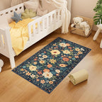 DUKINO 2x4 Rug for Entryway, Washable Kitchen Floral Runner Rug - Image 4
