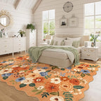 DUKINO 6x9 Area Rug, Floral Washable Rugs - Image 7