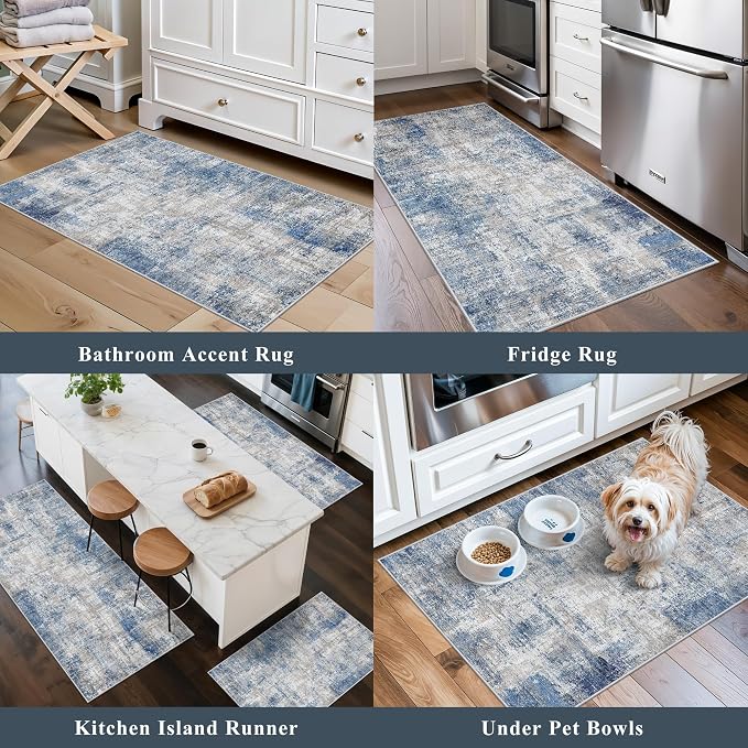 Kitchen Mats for Floor 3 Piece Set, Washable Non-Slip Farmhouse Kitchen Rugs - Image 5