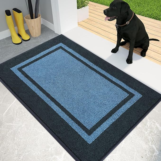 PURRUGS Dirt Trapping Door Mat 20" x 32", Non-Slip Machine Washable Entryway Rug by PURRUGS
