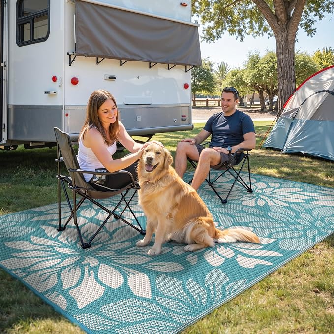 GENIMO Outdoor Rug Waterproof for Patio Decor, Large Area Rugs Mats for RV - Image 2