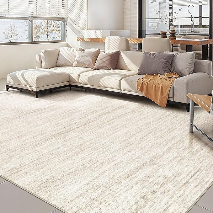 Nakagishi 9x12 Area Rugs Living Room: Washable Large Vintage Rug Neutral by NakagishiAreaRug