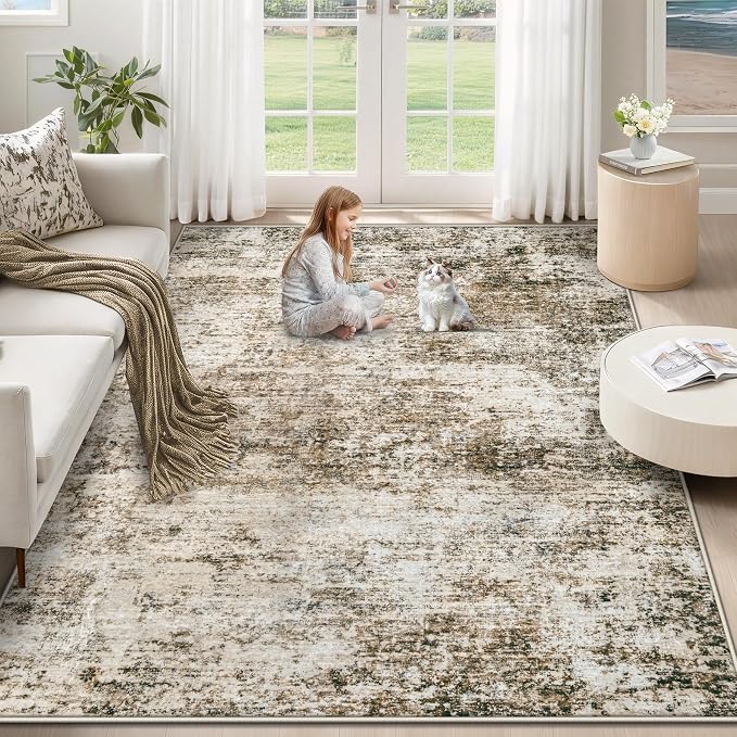 XLUEZ 5x7 Area Rugs for Living Room, Washable Modern Abstract Large Area Rug by XLUEZ