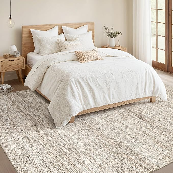 Nakagishi 5X7 Area Rugs Living Room: Washable Large Vintage Rug Neutral - Image 5