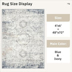 Soalmost 4x6 Area Rugs for Living Room, Vintage Washable Rugs for Dining Room - Image 5