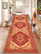 SERISSA Runner Rug for Hallways, Long Boho Rug Vintage Red Hallway Stair Ultra by SERISSAHomeDecorCollection
