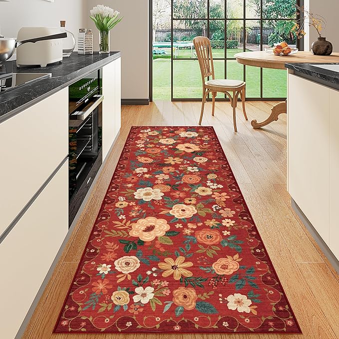 DUKINO 2x6 Runner Rug for Hallway, Washable Kitchen Runner Rug by DUKINO
