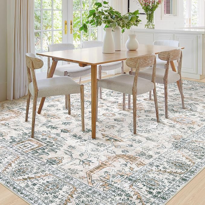 XLUEZ Area Rug 8x10 Living Room Rug, Machine Washable Vintage Distressed Boho - Image 3