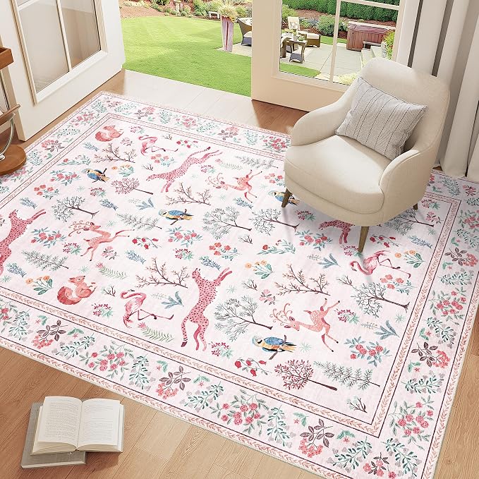 DUKINO 4x6 Rug, Washable Animal Area Rug - Image 3