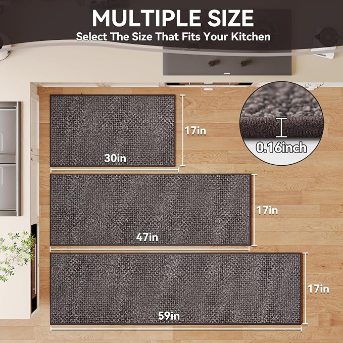 Kitchen Rugs and Mat Non Slip Washable, Super Absorbent Kitchen Mats - Image 2